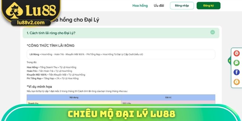 Chiêu mộ đại lý Lu88