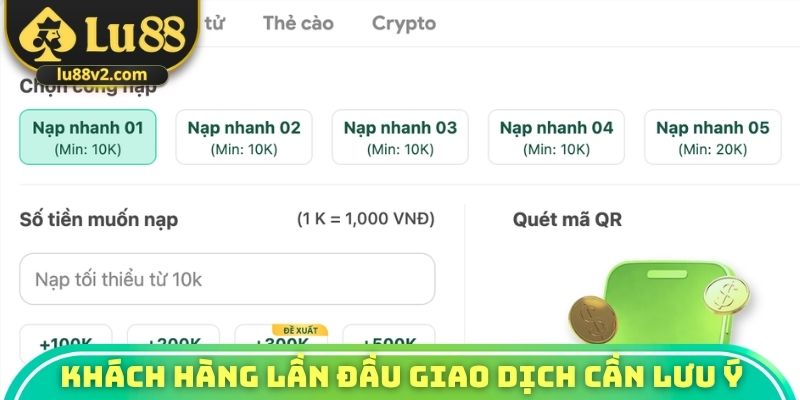 Khách hàng lần đầu giao dịch cần lưu ý